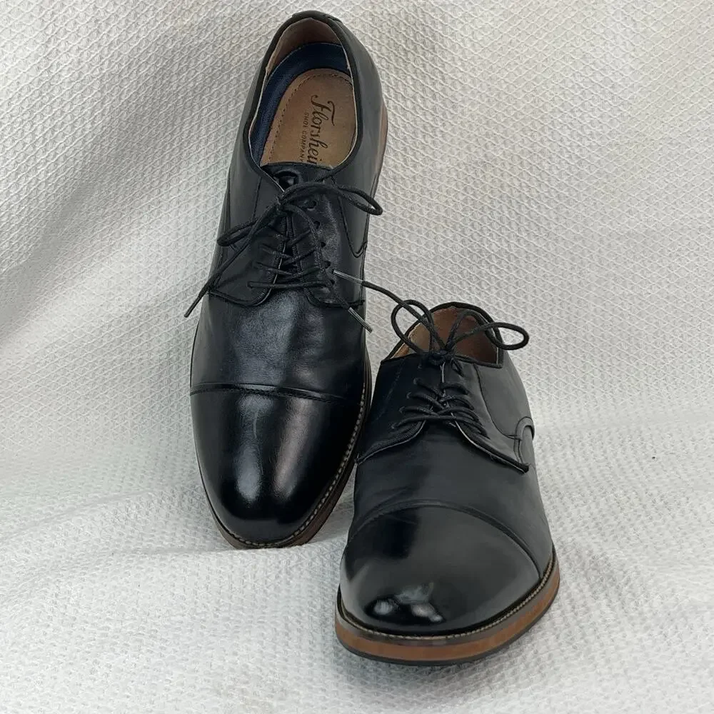 Florsheim Men’s Cap Toe Oxford Dress Shoes Black Leather Size 10 D 11831-001